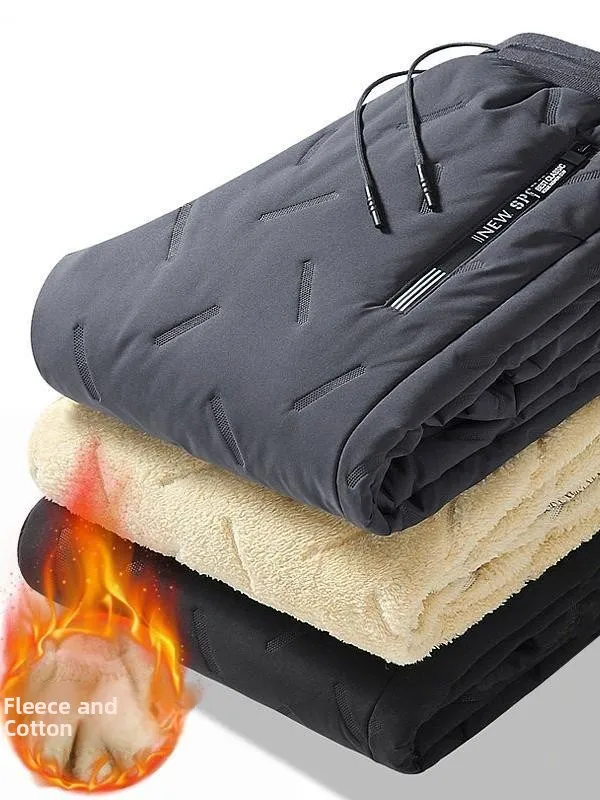 

Men's Winter Thiened Fce Lined Casual Pants eep Velvet Cotton Trousers Windproof Warm Snowproof Faionable plus Size