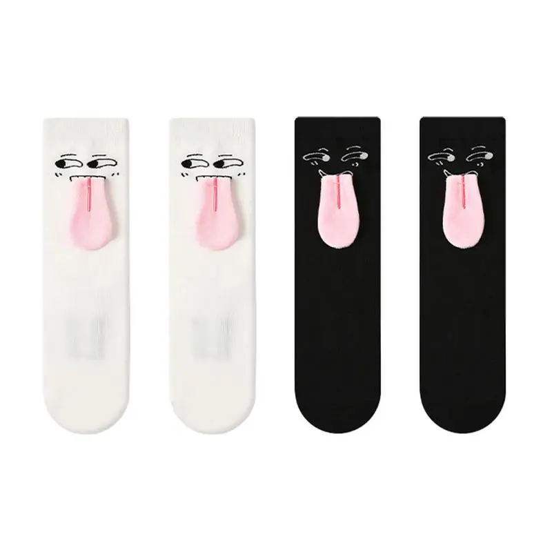 

Couple Socks Funny 2 Pairs Magnetic Tongue Kiss Mid-tube Socks Funny Kiss Socks Men And Women Sports Socks Autumn Travel Use