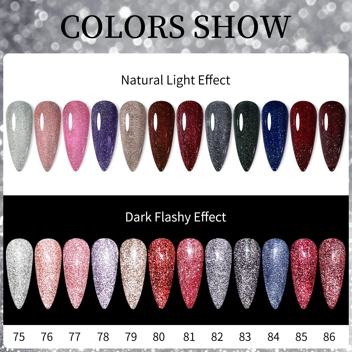 طلاء أظافر جل لامع عاكس 8 مل - بدون عطر، شكل سائل للعناية باليدين والقدمين #6