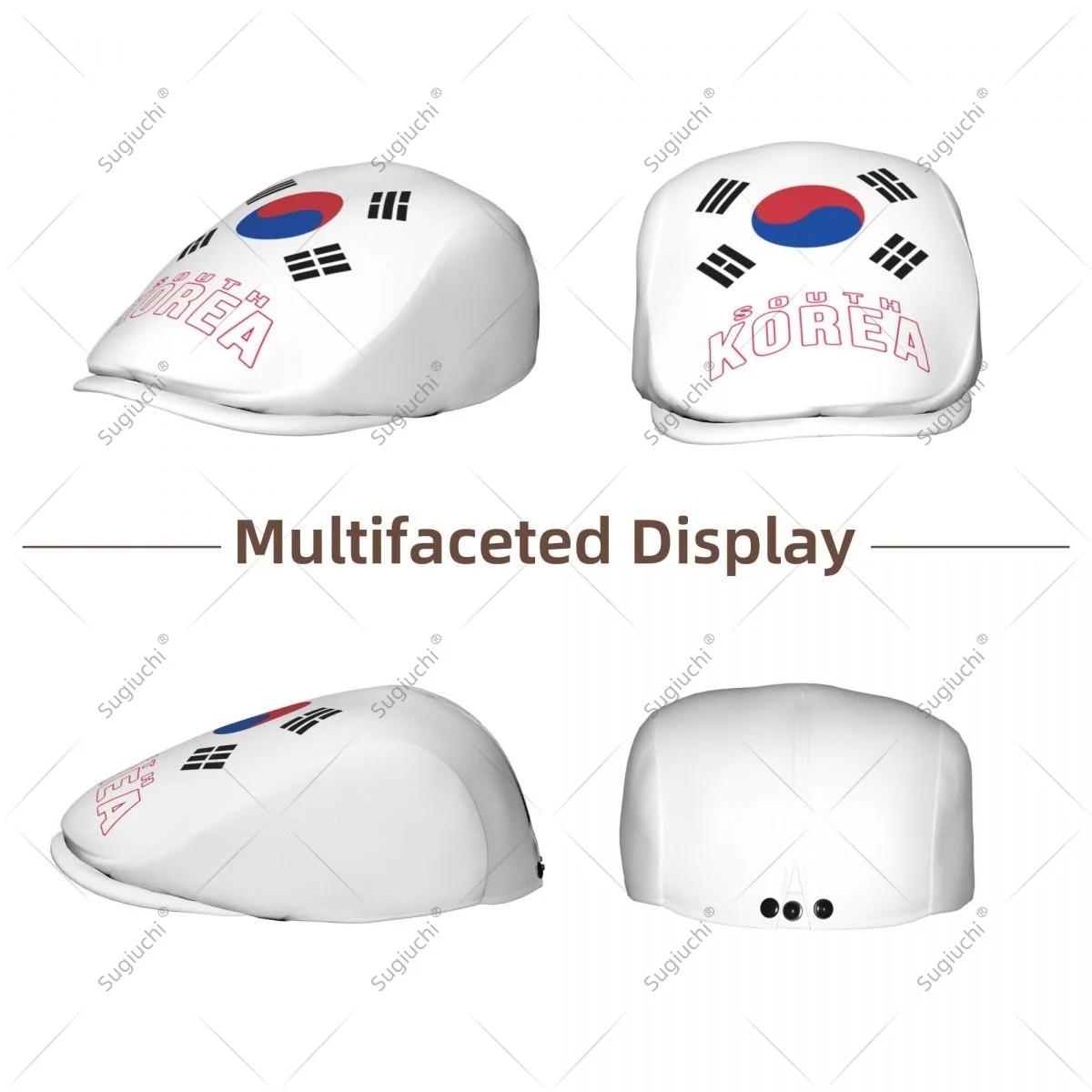 Forward cap South Korea Flag Men Women Flat Newsboy Driving Hat Cap Short Brim for Driving Daily visors hat