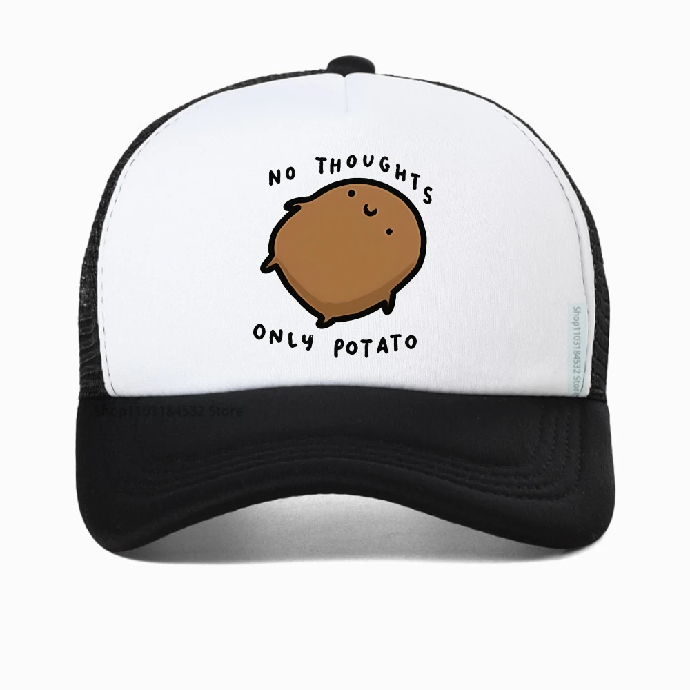 

Cute Potato Pattern print baseball cap no thoughts only potato Playful Design hat Fashion Y2K Mesh breathable truck hats
