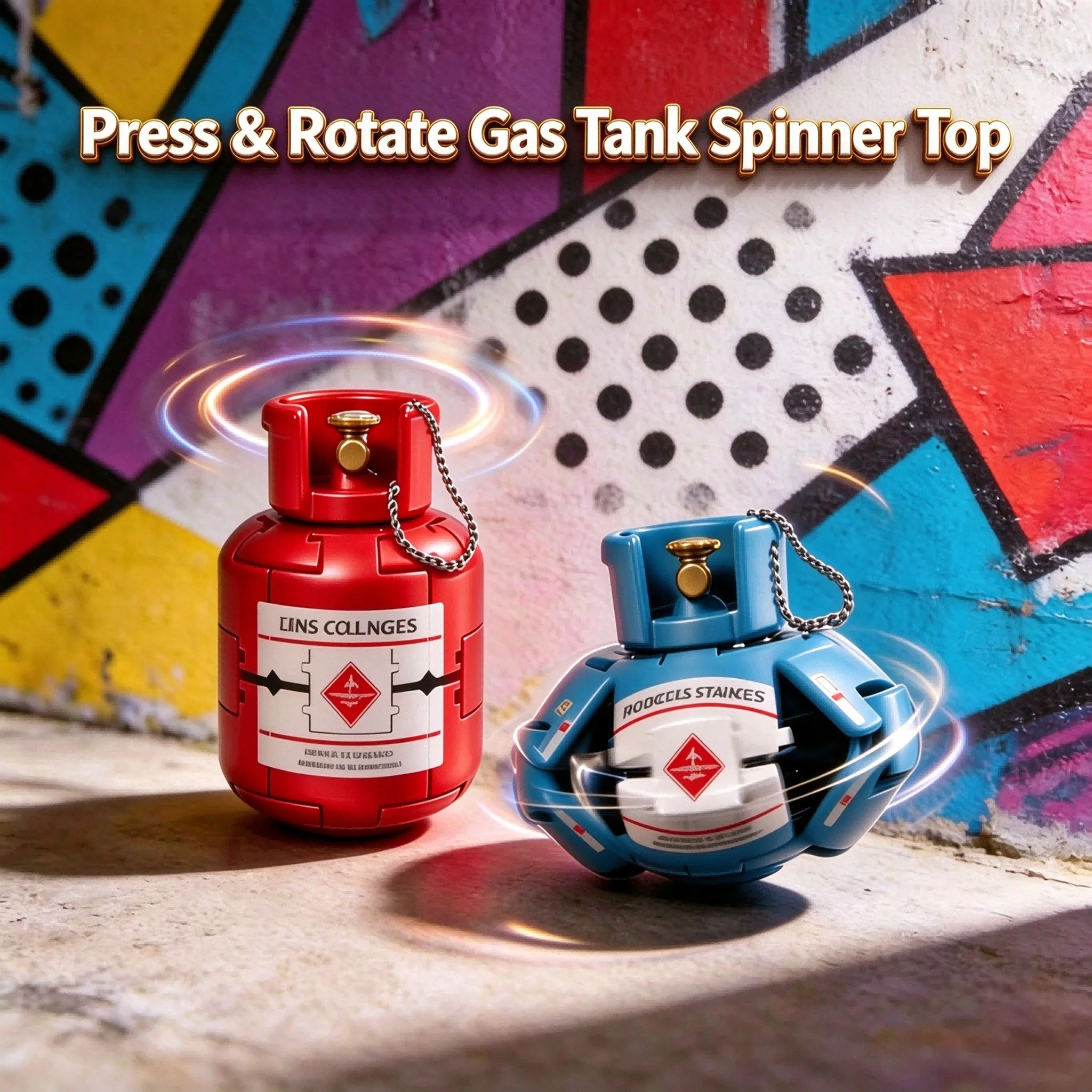Creative business gift gas cylinder-shaped fidget spinner toy, smooth plastic rotation, stress-relief office desktop toy