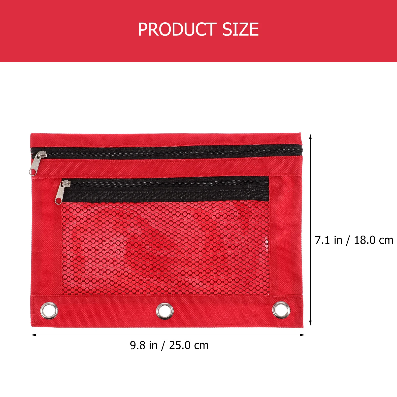 2Pcs Binder Bleistift Beutel Zipper Bleistift Fällen Drei-Löcher Stift Taschen Große Kapazität Büro Liefert Schreibwaren Lagerung veranstalter