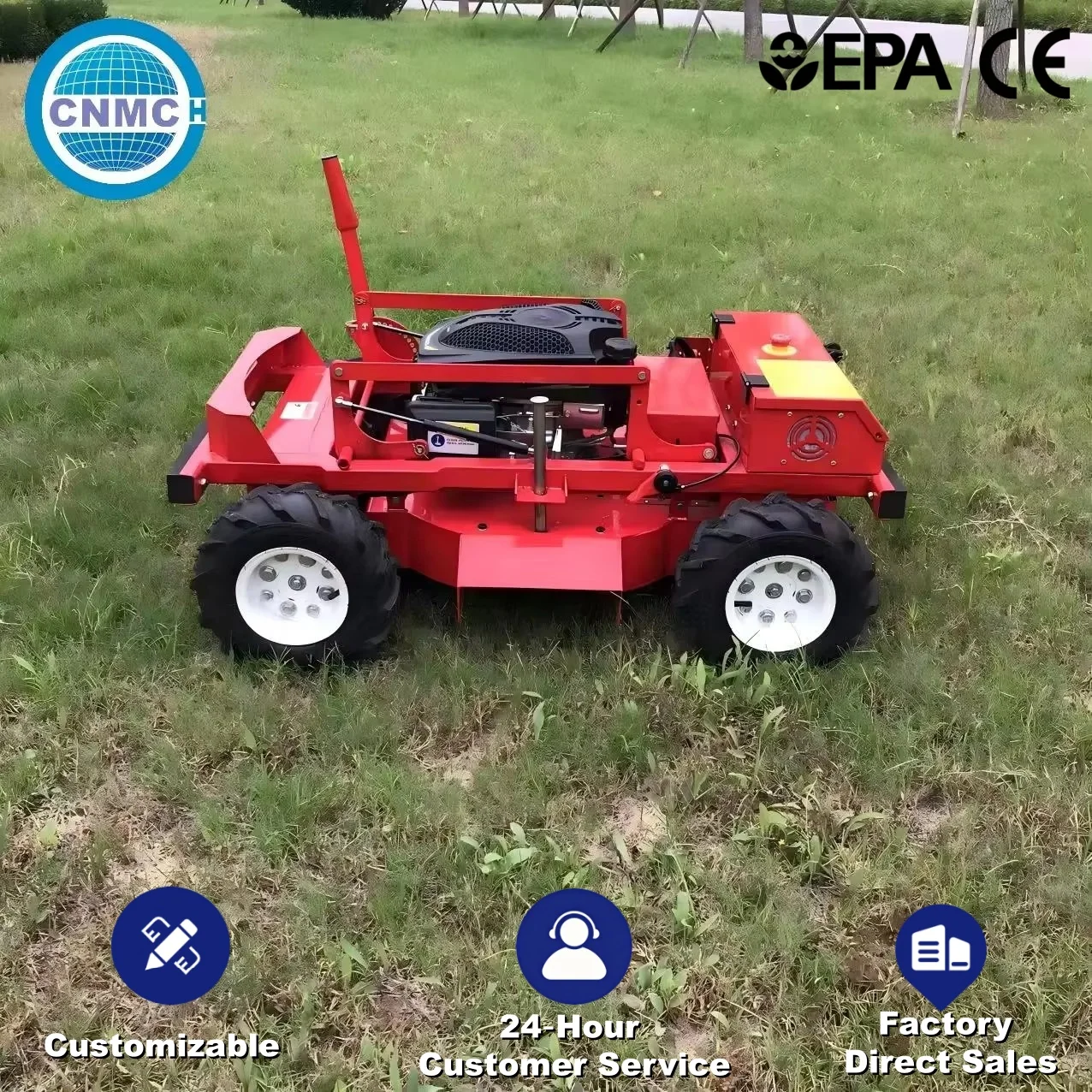 Lawn Mower Wheel Grass Mowing Robot Remote Controlled Safety Auto Stop Blade Powerful Performance CE EPA Certified