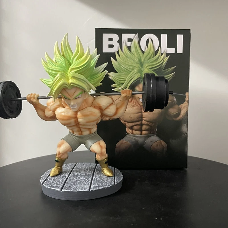 Dragon Ball Gk Super Saiyan Light Weapon Fifth Bullet Fitness Brolli Lifting Barbell Muscle Model Boxed Handmade Ornament