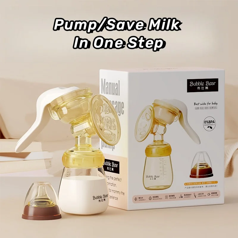 Manual Breast Pump Large Suction Cups Massage Function Painless Breastfeeding Compact Portable Collecting Breast Milk for Baby