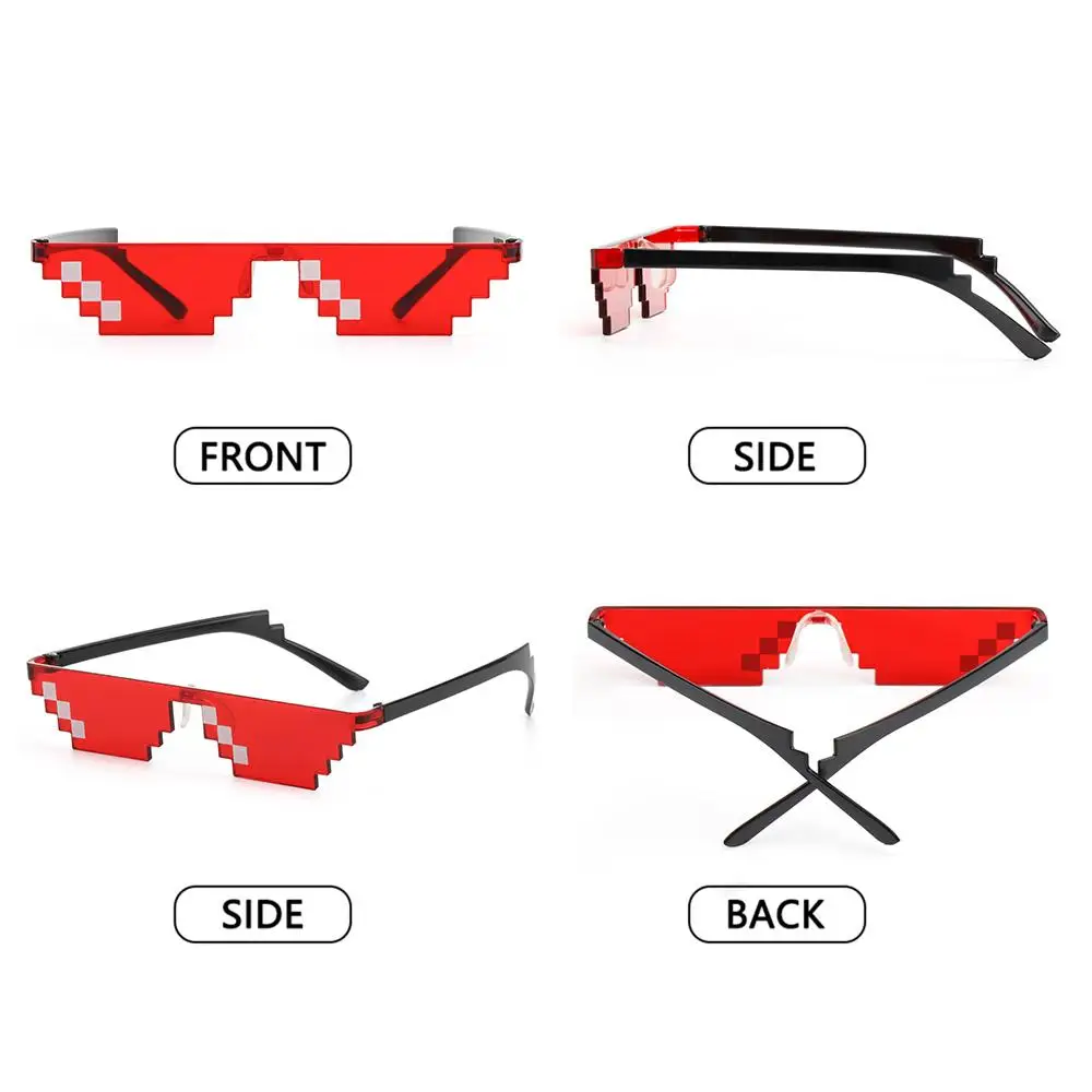 Cosplay pixel ige Mosaik brille Vintage lustige Halloween Gamer Roboter Sonnenbrille neuartige Sonnenbrillen für Männer & Frauen