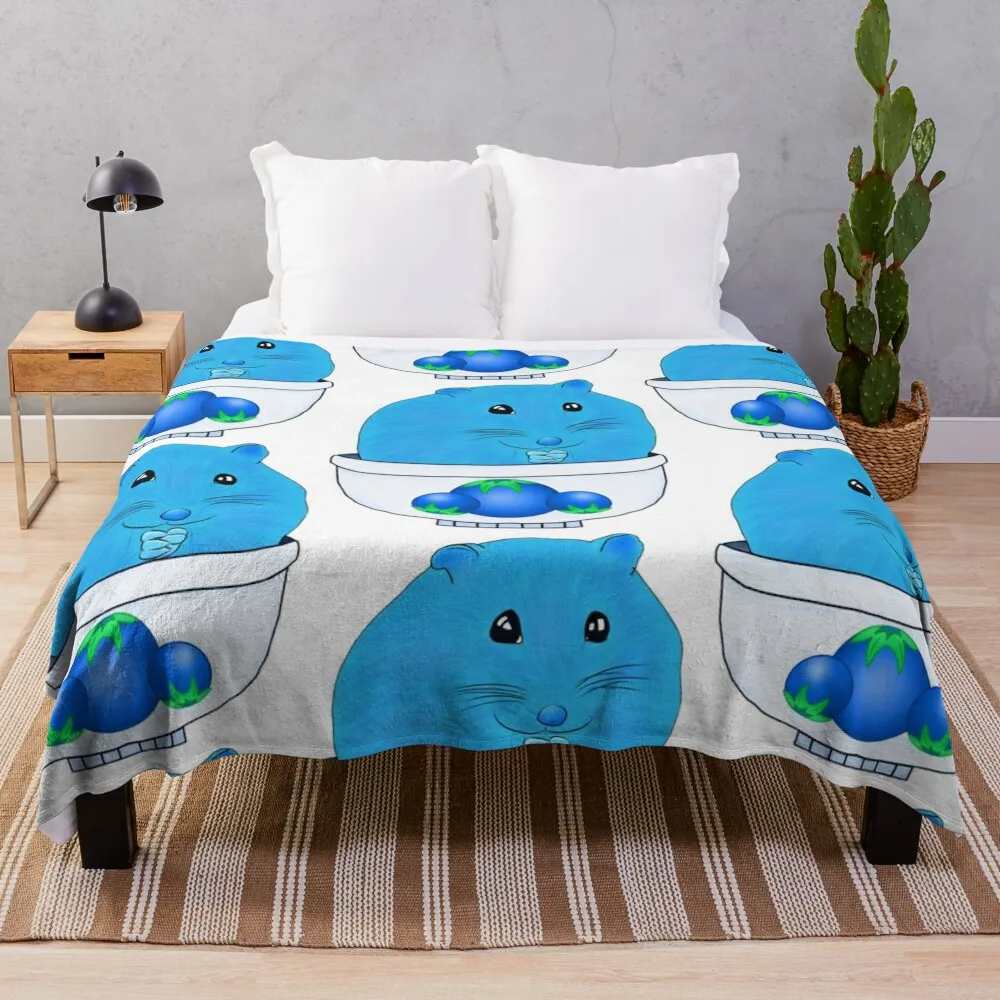 Blue berry hamster Throw Blanket Summer Beddings Beach Blankets