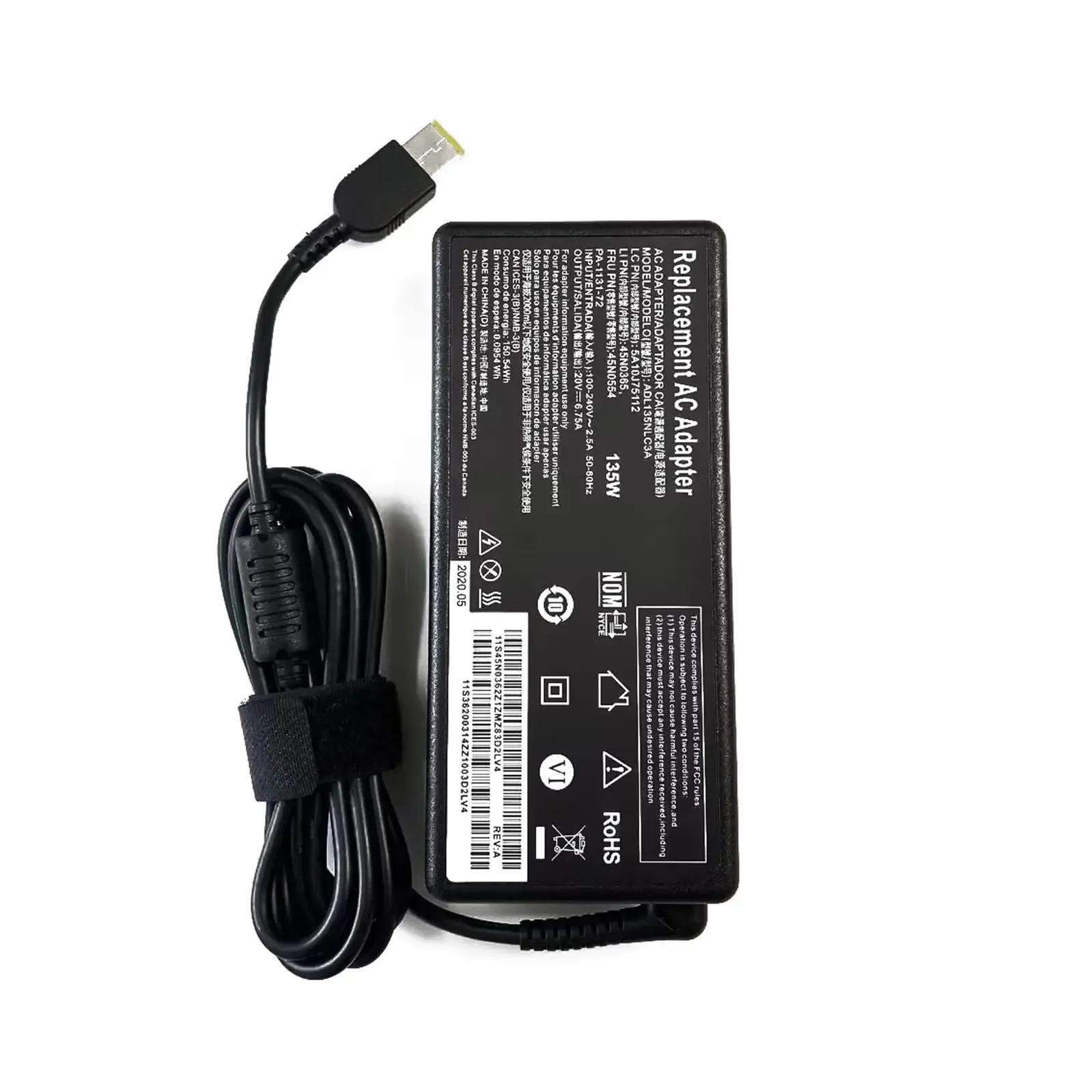 Imagem -05 - Carregador Adaptador ac Portátil 20v 6.75a 135w para Lenovo 72015ikb Adl135nl3a Adl135ndc3a Adl135ncc3a