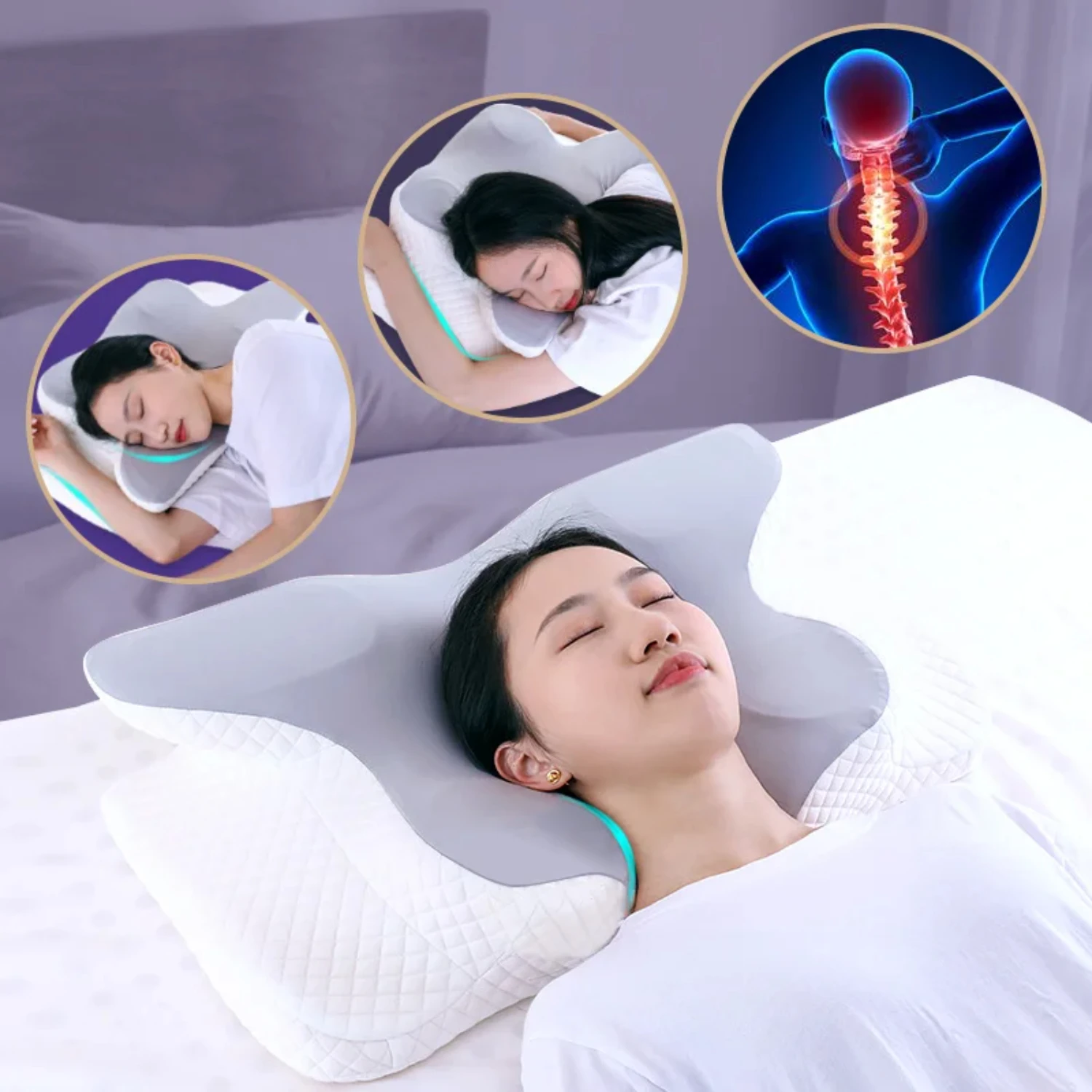 Enhanced Ultimate Comfortable Orthopedic Memory Foam Cervical Pillow for Superior Support and Relaxation - Ideal for Sleeping an