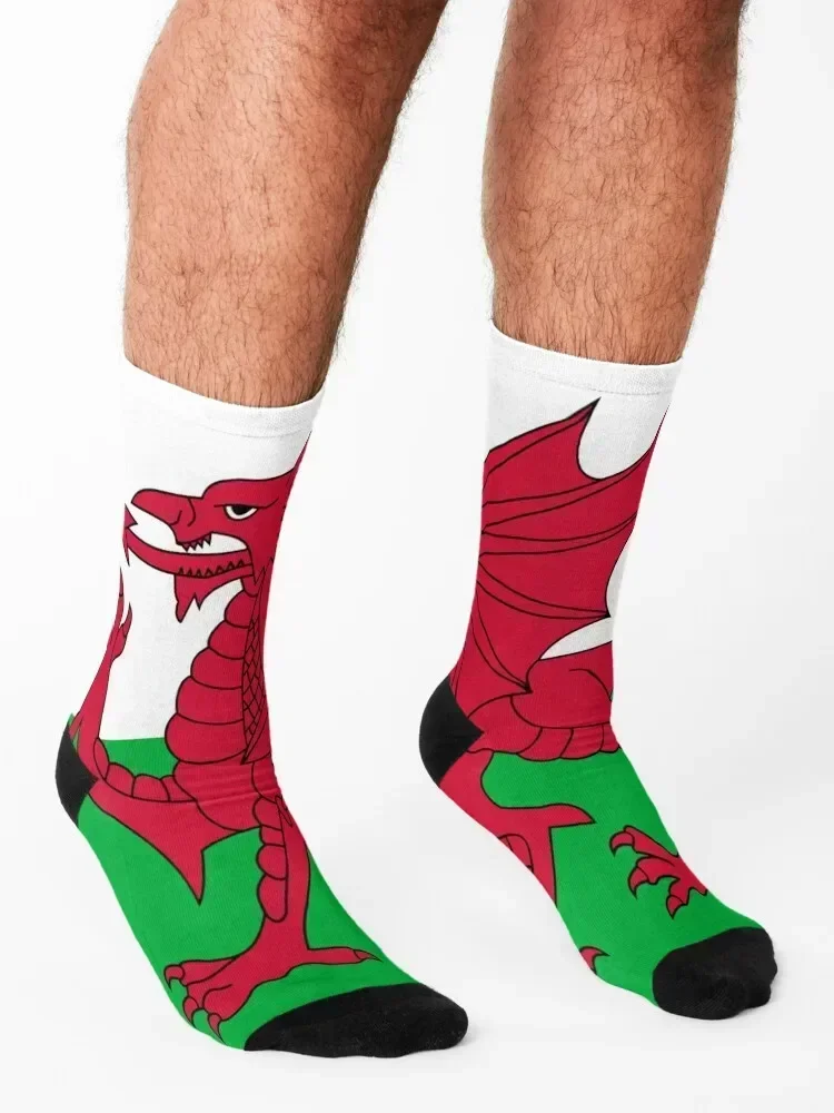Welsh Flag - Wales Red Dragon Socks Non-slip funny sock winter thermal football Boy Child Socks Women's