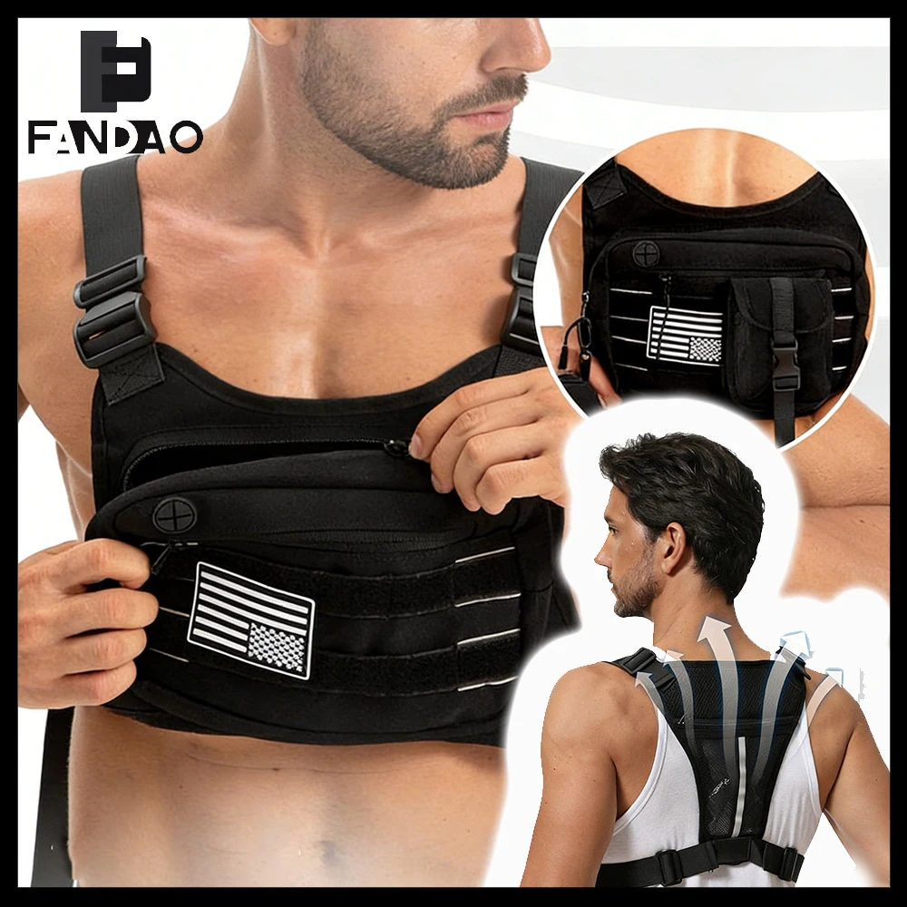 

Тактическая нагрудная сумка, многофункциональная мужская спортивная поясная сумка для велоспорта, регулируемые ремни, жилет-сумка для активного отдыха, велоспорта, альпинизма