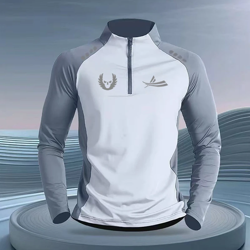 Men's Sporty Long Sleeve T-Shirt Quick Dry Half Zip Thin Polyester Fiber Running Outdoor Fitness Cycling Top Spring Autumn