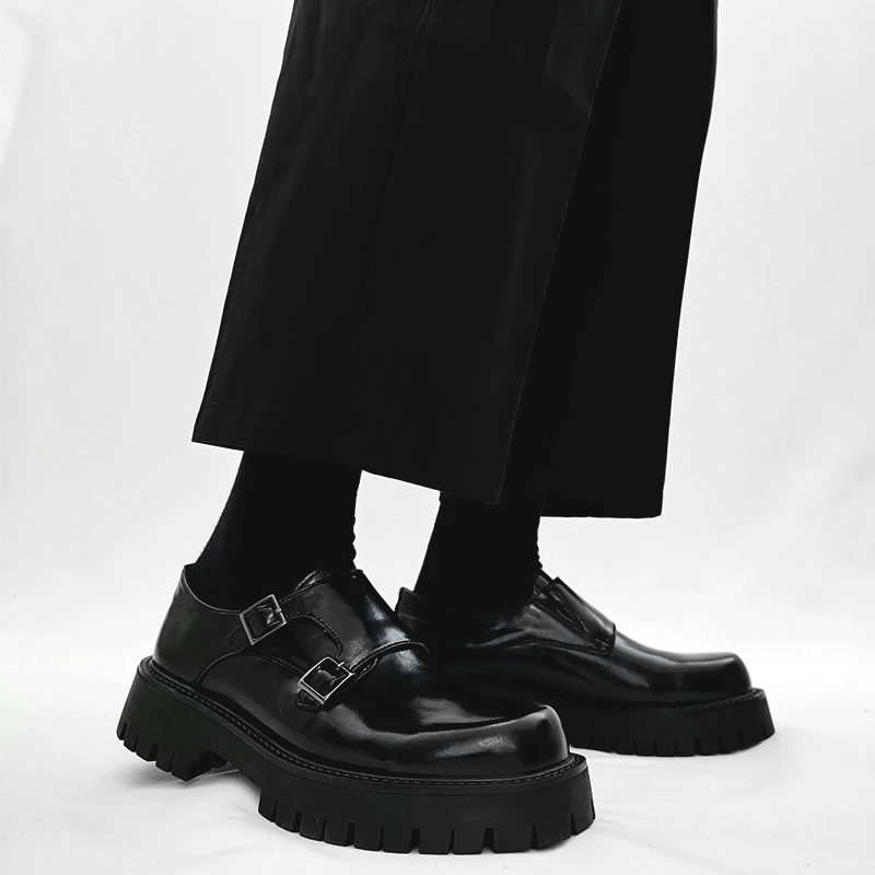 

Briti Sle Men's Leather oes round Toe Casual Slip-On Korean Version Bull Leather Breathable Thi Bot Faionable Bu...