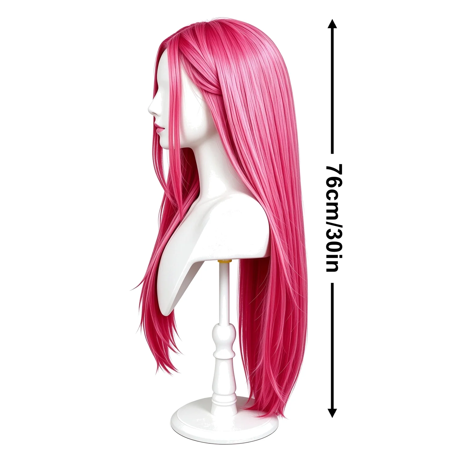 Straight Long Wig 28 Inch Rose Pink Heat Resistant Synthetic Wig For Women Fashion Party, Wigs for cosplay
