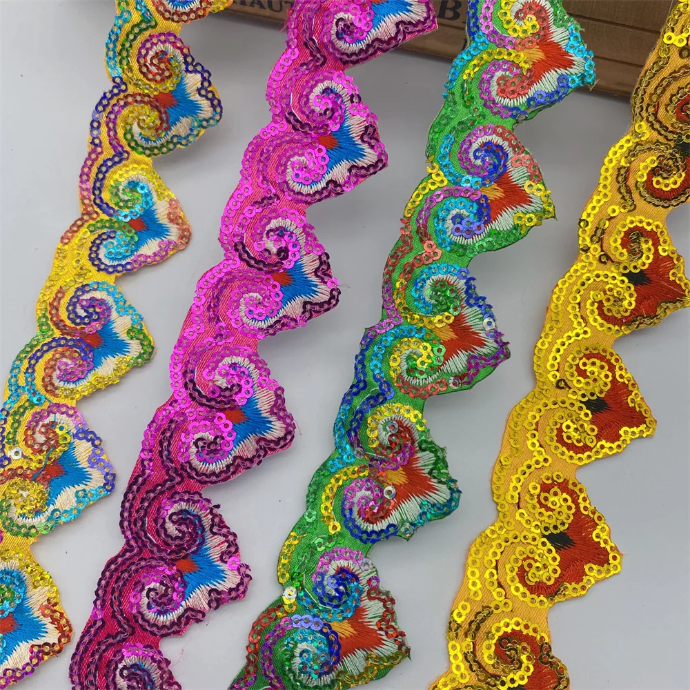 10yards Many colors  Embroidery Iron on Lace Trim Patches for Women\'s men\'s clothes DIY