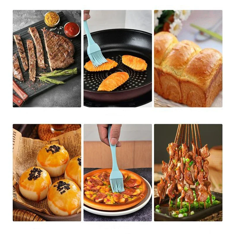 Silicone Oil Brush Barbecue Basting Brush Seasoning Sauce Cake Bread Butter Egg Heat Resistant Home Kitchen Baking Cooking Tools