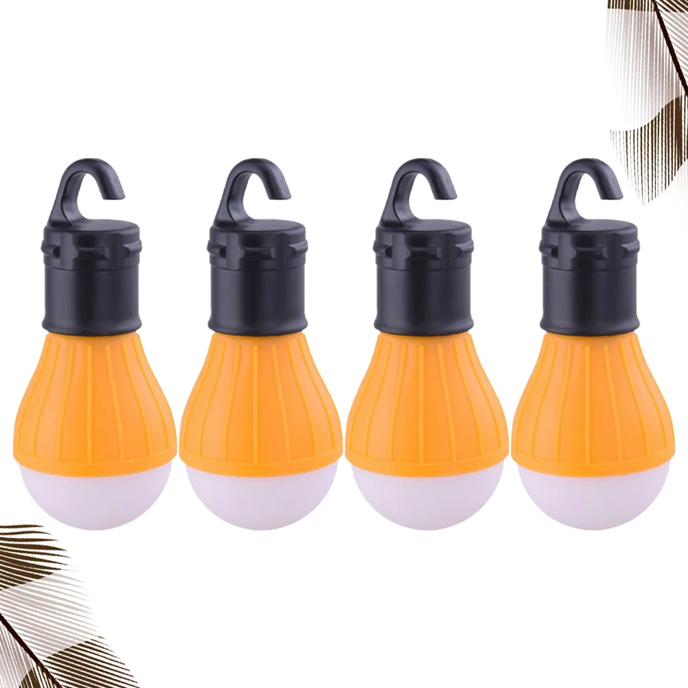 4 قطع من مصابيح خيمة التخييم الصغيرة المحمولة LED فانوس معلق للطوارئ مدعوم من فانوس التخييم البرتقالي #6