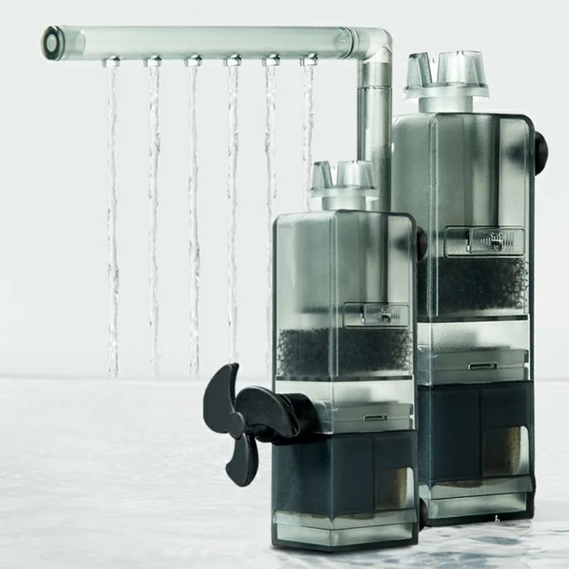 Aquarium Filters Fishbowl Mini Circulation Pump Underwater Automatic Submersible Pump Filters Fish Tank Oil Film Removal Machine