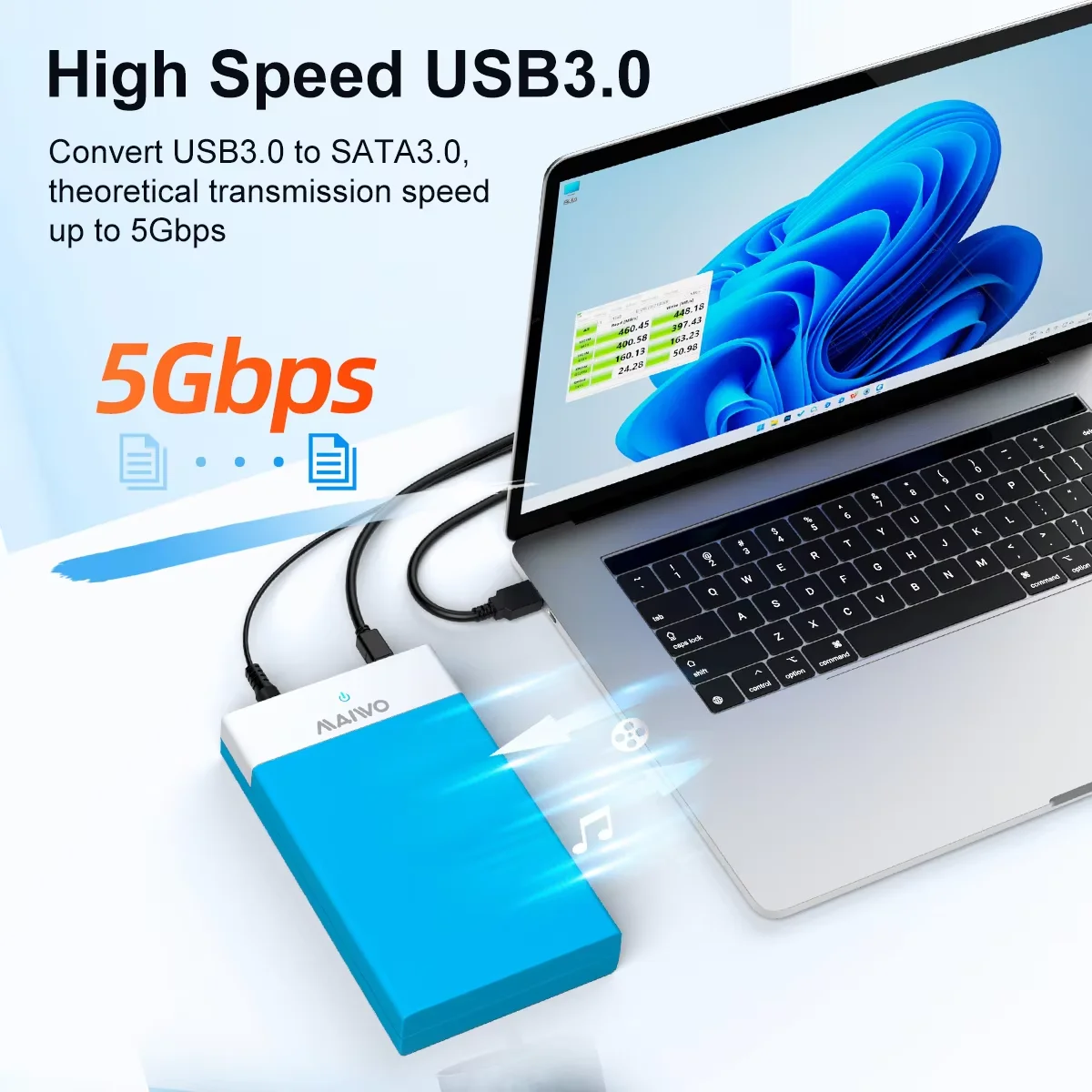MAIWO 3.5" &2.5" SATA III / II / I HDD SSD Enclosure SATA To 24TB USB3.0 5Gbps Adapter External Hard Drive Enclosure for PC Case