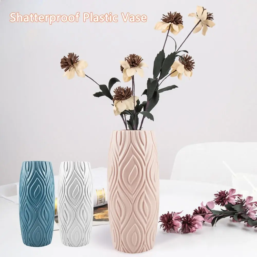 New Modern Living Room Plant Pot Basket Flower Arrangement Flower Vases Shatterproof Plastic Vase
