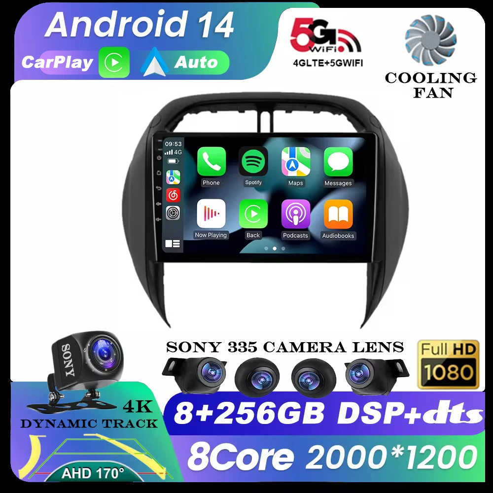 

Автомагнитола на Android 14 для Toyota RAV4 RAV 4 2003 - 2005 DSP Carplay GPS-навигация мультимедийный видеоплеер стерео 2din DVD