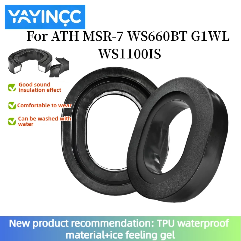 

YAYINCC New product recommendation Replacement Silicone ice gel groove Earpads for ATH MSR-7 WS660BT G1WL WS1100IS Headset