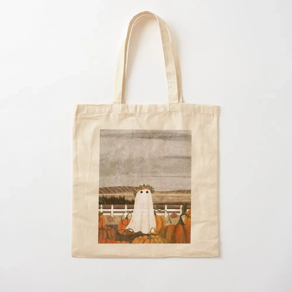 There's a Ghost in the Pumpkins Patch Again... Tote Bag sac pour femme Gift bag tote bags men Eco bag