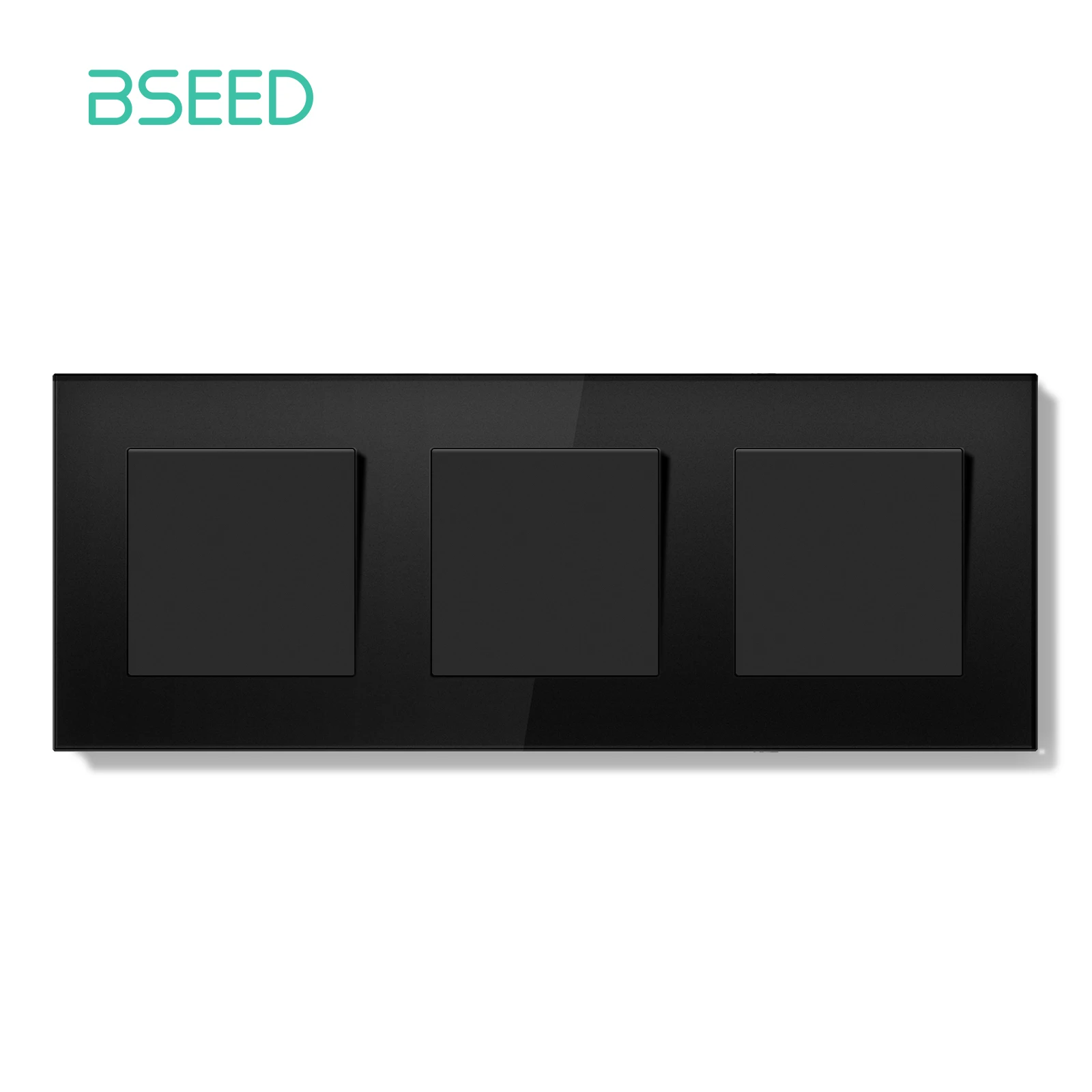 BSEED E-serie mechanische knopschakelaar 1/2Gang 1-weg dubbele lichtschakelaar Drievoudige tuimelschakelaar Glazen paneelschakelaar Aan Uit 250V