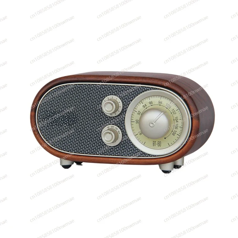BT-60 walnut solid wood hollow FM radio, high fidelity bluetooth player