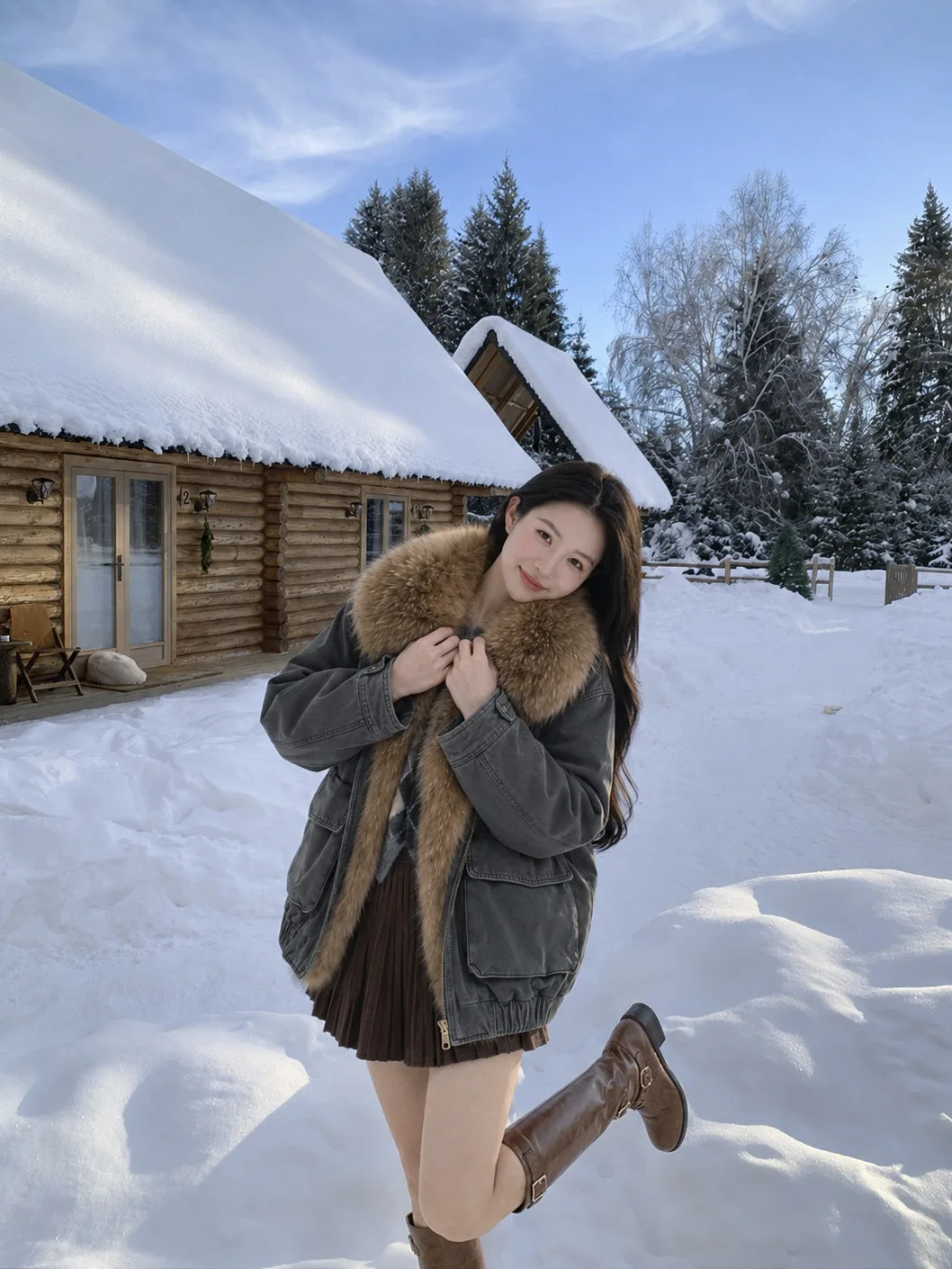 Winter Natural Detachable Large Fur Collar Down Jacket Women White Duck Down Fur Parker Outwears Female Warm Thick Down Jacket