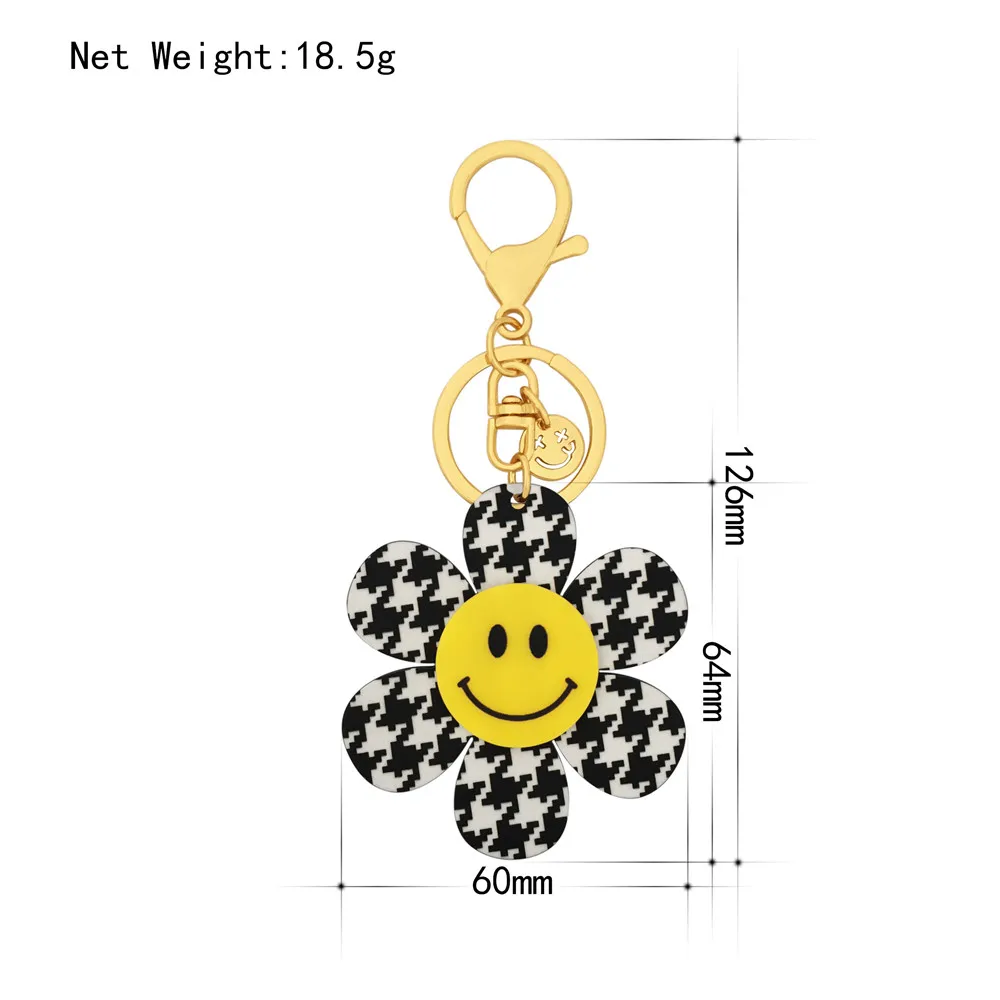 Keychain Cartoon Face Gold Color Fashion keychain for car keys Pendant For Women Man Jewelry Gifts