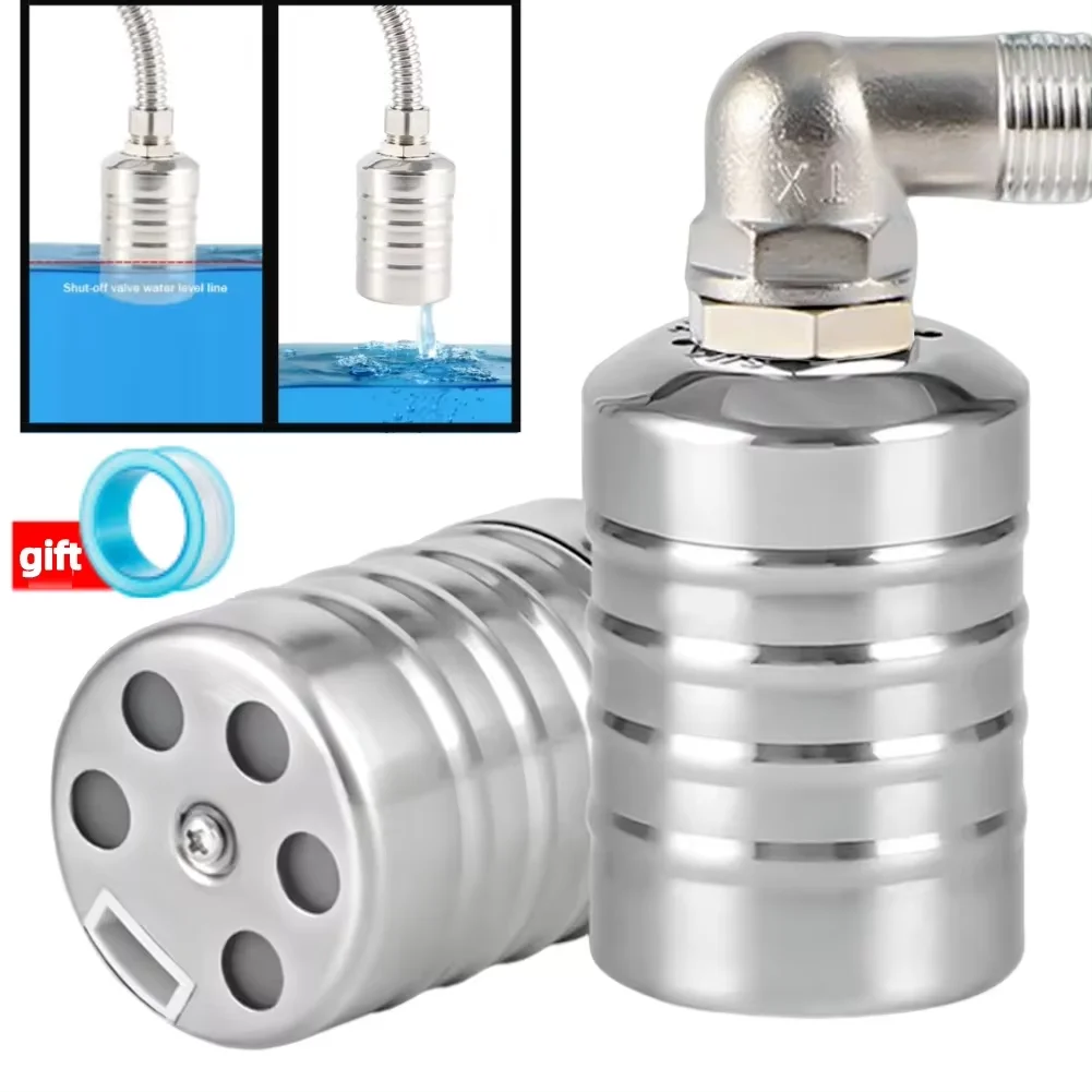 1/2 3/4'' Float Valve Stainless Steel Water Tank Water Tower Automatic Shutoff Valve Waterproof Corrosion Resistant Kitchen Part