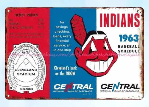 1963 schedule baseball metal tin sign reproductions for sale