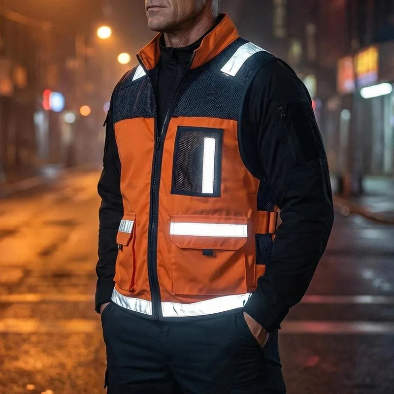 American Summer Commuter Tactical Outdoor Men's Tooling Function Sanitation Takeaway Patrol Reflective Drill First Aid Vest