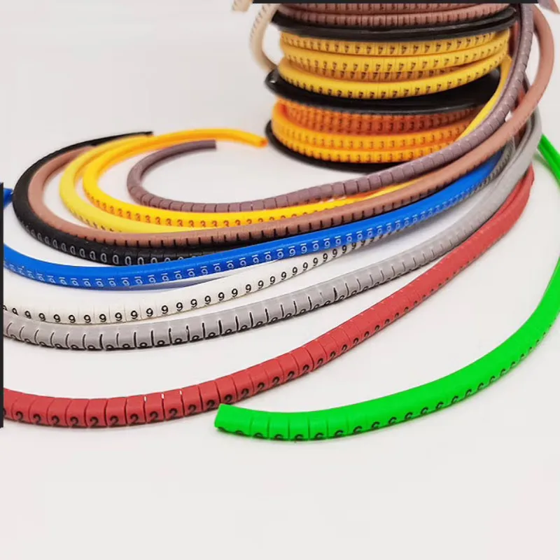 250/500/1000Pcs 0 to 9 number 2.5mm2 Cable Wire Marker Spiral Wrapping Colored 18AWG-12 AWG EC-1