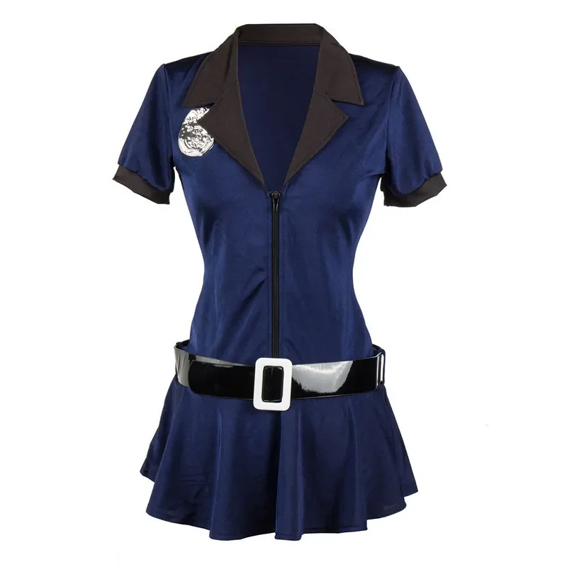 S-3XL Hot Sale Women Sexy Female Police Costume Cosplay Ladies Cop Officer Uniform Halloween Party Policeman Fancy Dress