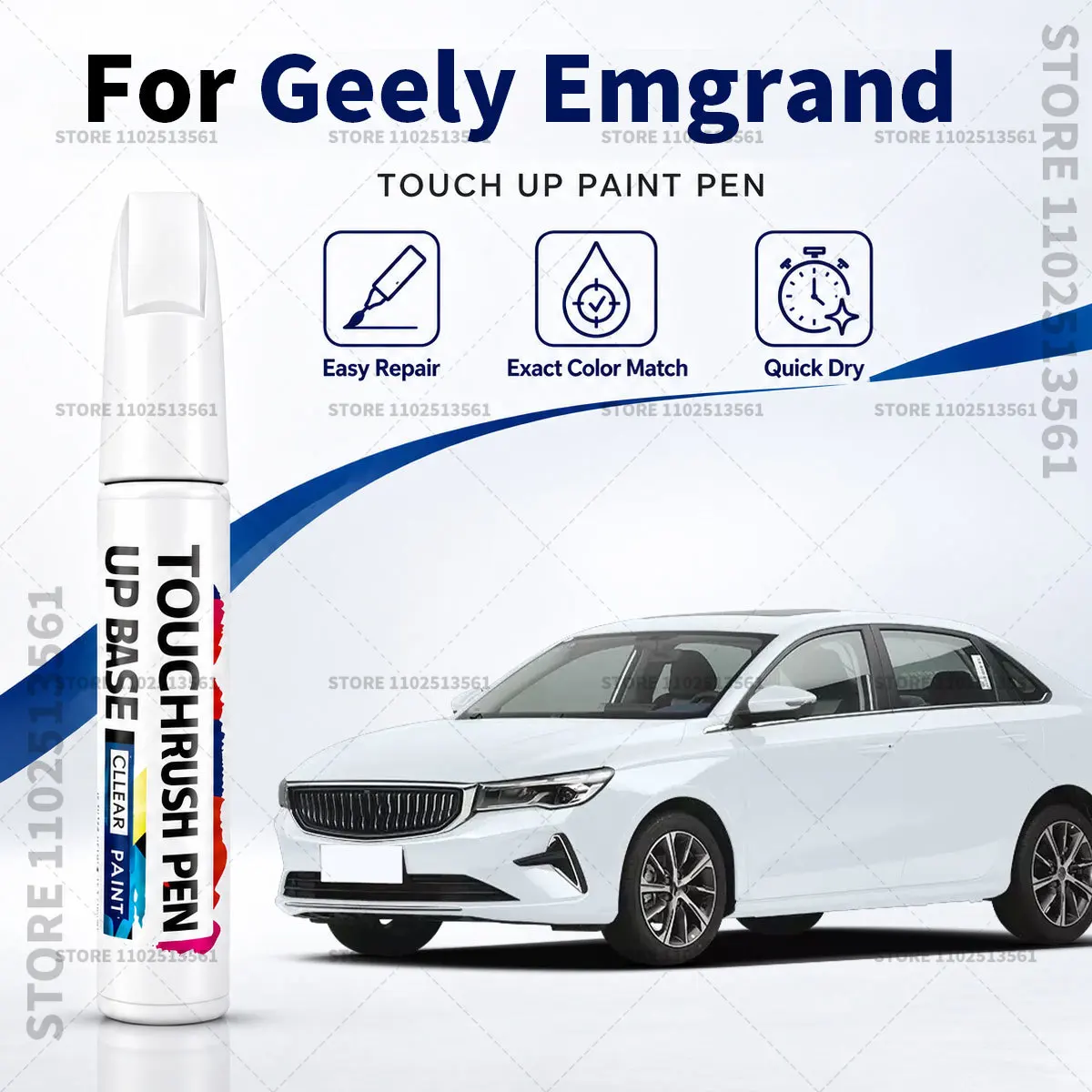 Paint Repair Pen Touch Up Scratch Remover DIY Auto Accessories For Geely Emgrand 2009-2025 EC7 SC6 SUV-TL EC7-EV Black White
