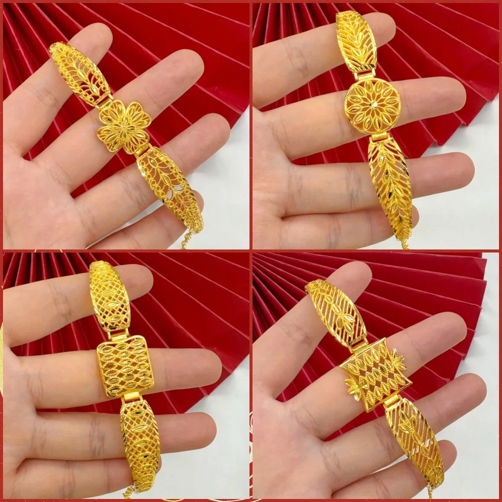 

Flower Geometric Watch Chain For Women 24K Gold AU999 | Unique flower shape, fashionable geometry