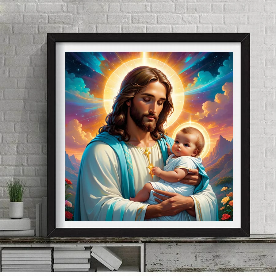 New Diy Diamond Painting Jesus And Child Full Mosaic Embroidery Lovers Picture Virgin Mary Jewelry Cross Stitch Kits Wall Decor