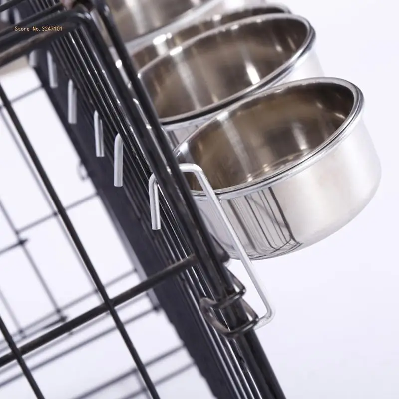 

Stainless Steel Hanging Pet Bowls for Dogs & Cats Cage Kennel Crate Feeder Dish Dropship