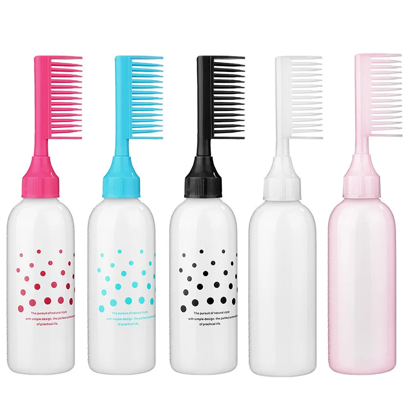 Hair Dye Refillable Hair Coloring Hairdressing Styling Tools Scalp Potion Oil Applicator Bottle Comb Hairdressing Shampoo Bottle