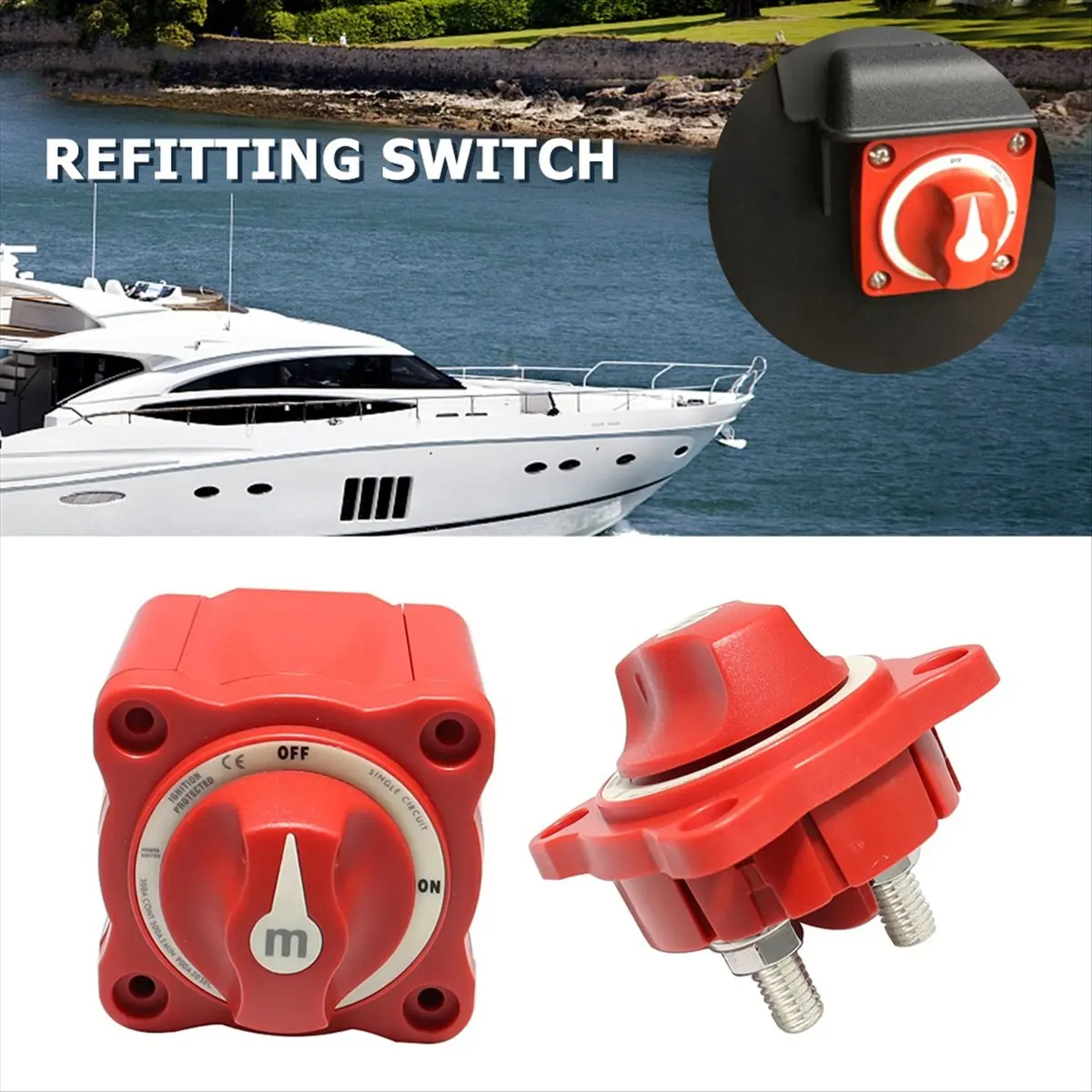ABZT 300A Battery Disconnect Switch IP66 Waterproof 12V-48V Battery Isolator Disconnect Switch for Truck Marine