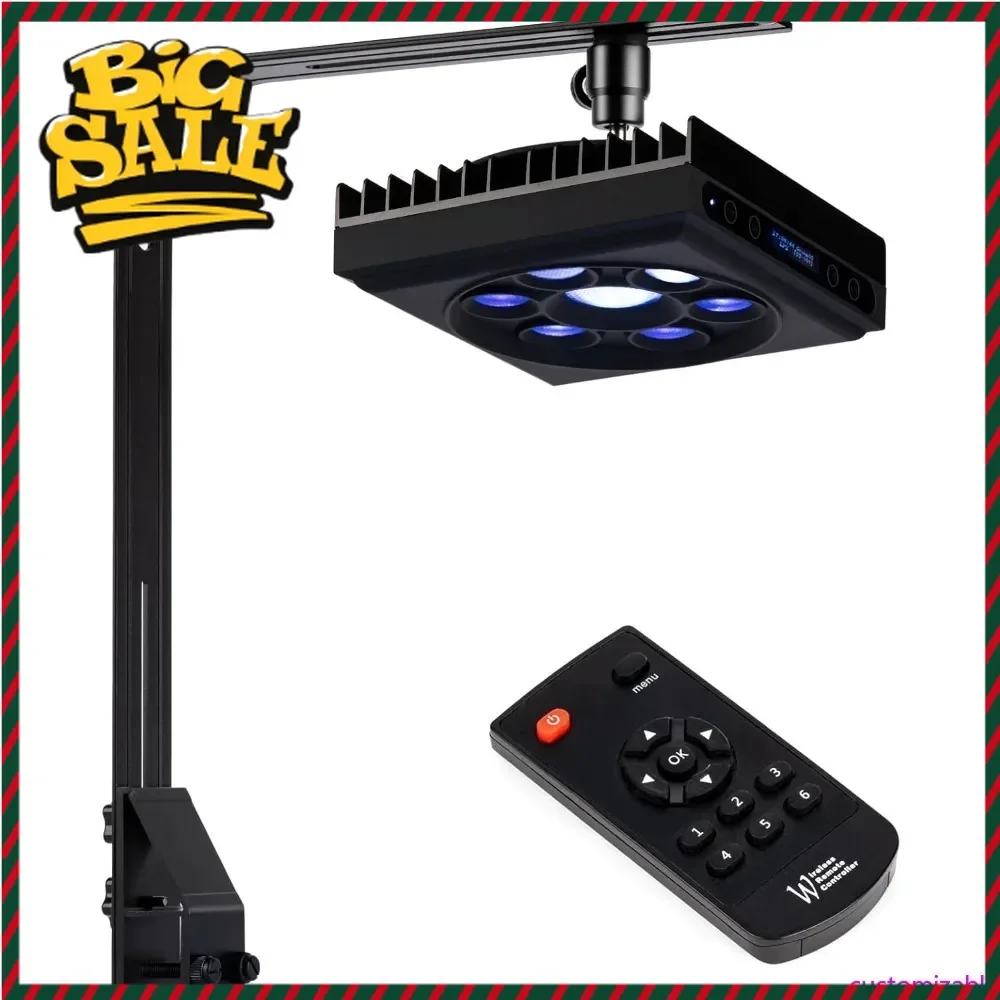 

Горячая распродажа: Настраиваемый светильник для аквариума - 60-ваттный светильник для рифового аквариума с эффектом рассвета, заката и лунного света, с таймером и экраном.