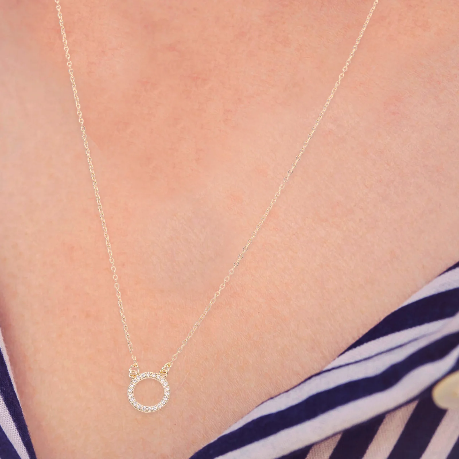 

3Pcs Circle Jewelry Set Necklace Earrings Bracelet Simple Fashion Rhinestone Bridal Party Wedding Accessories Pendant Necklace