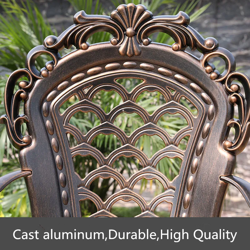 Set of 5pcs cast aluminum dining table Patio chairs and table outdoor garden luxury furniture antirust heavy duty for Terrace