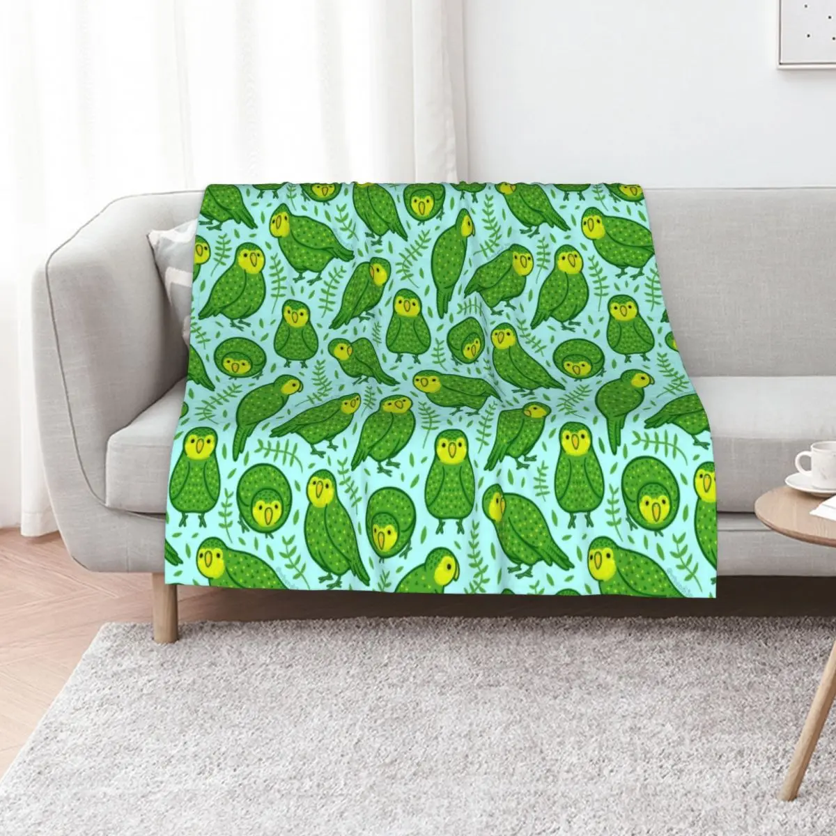 

Kakapo Throw Blanket Soft Plaid Hairys heavy to sleep anime Blankets