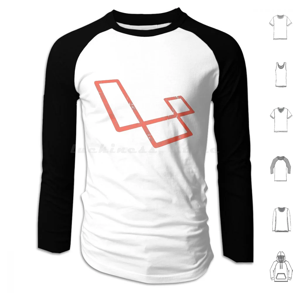 Vintage Laravel Php Framework Hoodie Cotton Long Sleeve Vintage Retro Distressed Laravel Php Framework Programmer