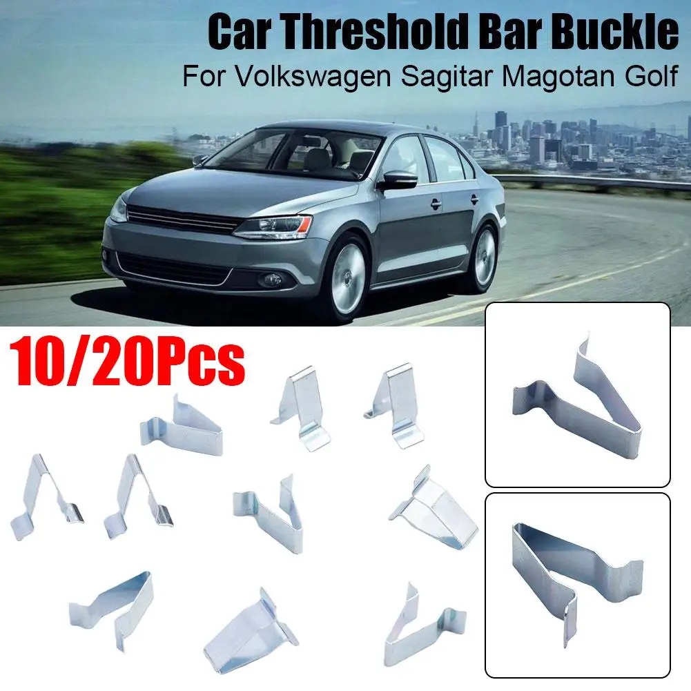 10/20 pçs clipes de fixação de metal revestimento interior para vw golf porta do carro tira forro clipes fixadores de metal acessórios do carro int y1