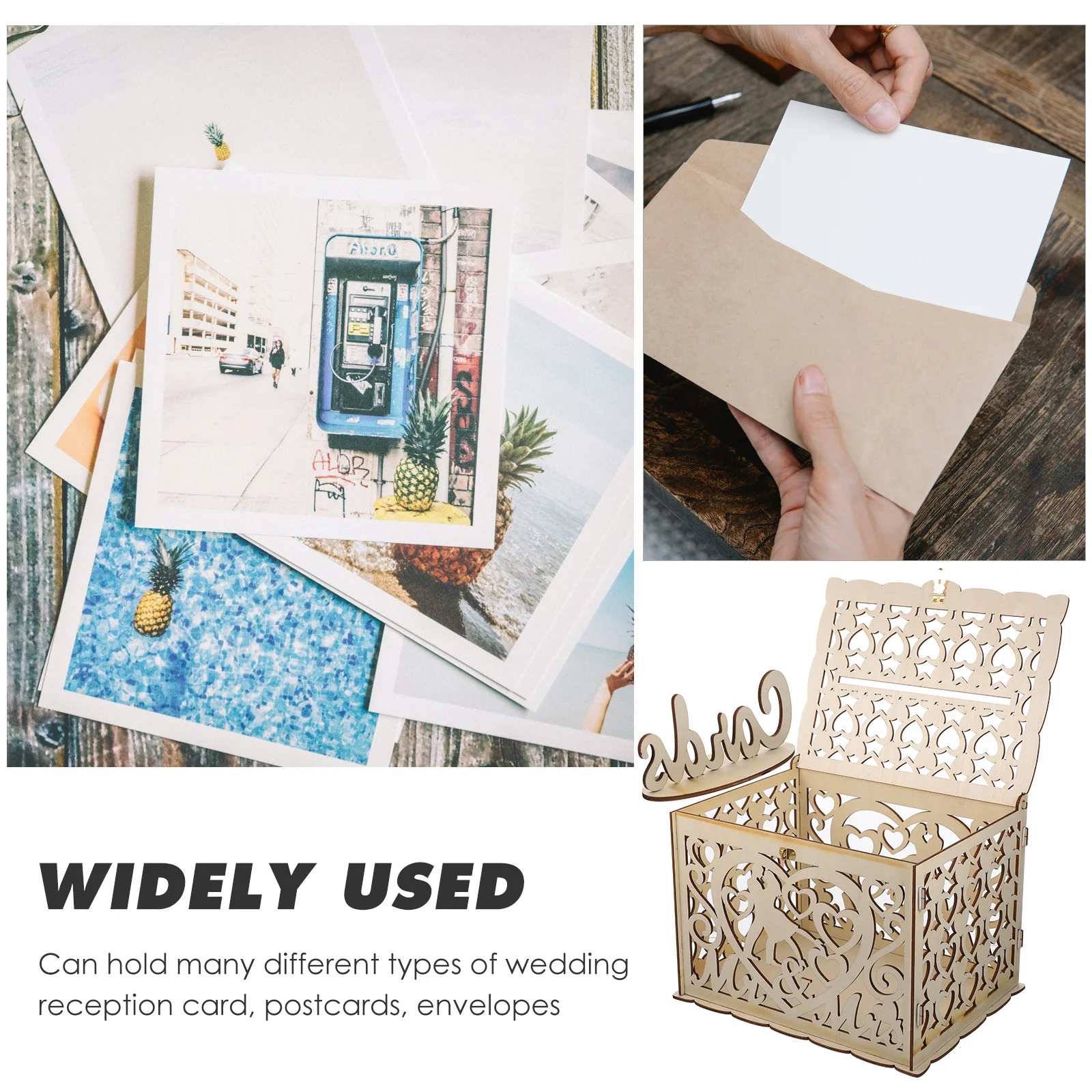 

Proposal Sign-in Box Ornaments Gift Card Boxes Wedding Case Balloon Wood Holder Baby